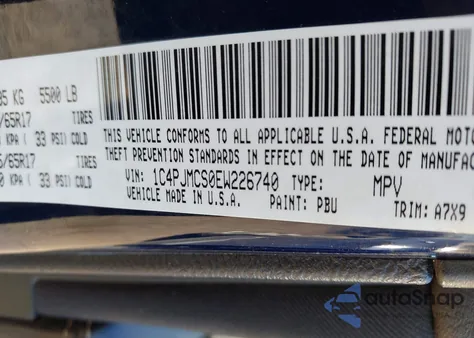 2014 Jeep Cherokee Latitude z USA, uszkodzony, nr VIN 1C4PJMCS0EW226740